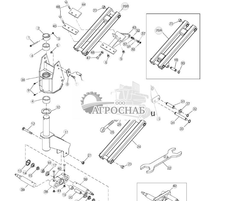 Heavy Duty Dual Caster Wheel Assembly, Main Frame - 45 ft, 53 ft and 61 ft - ST142134 15.jpg